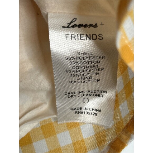 Lovers + Friends Women Small Bowie Yellow White Gingham Check Back Tie Crop Top - Picture 4 of 4